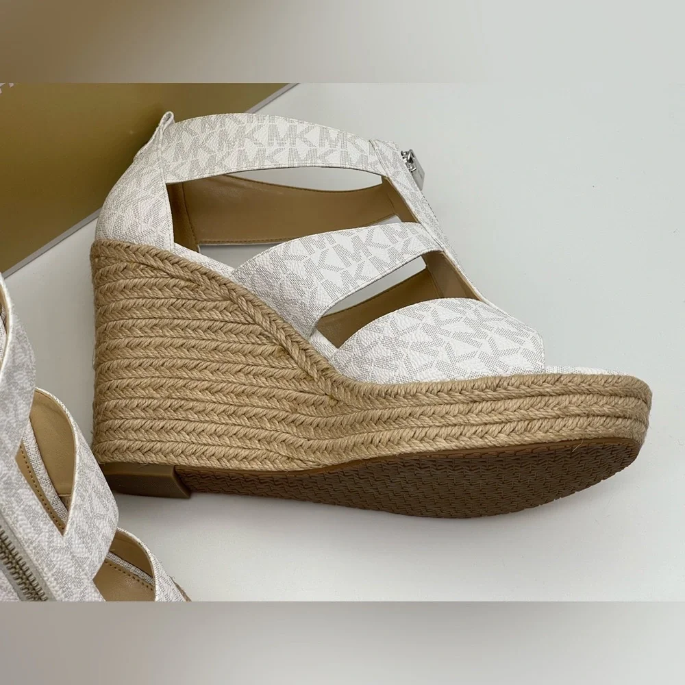 Michael Kors Women's Caged Espadrille Wedges Platform Sandals Shoes - Picture 12 of 16